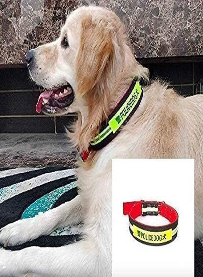 Pups&Pets Durable 20-26 Inch Integrated Police Nylon Patch Padded Collar with Adustable Buckle Neck Collar Belt for Maxi and Large Dogs - X Large (Multicolor) - Image 3